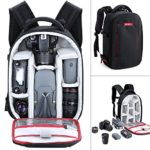Camera Backpack, Beschoi Waterproof Lightweight DSLR Camera Bag for DSLR SLR Camera, Speedlite Flash, Tripod, Camera Lens and Accessories, Size 13 x 9.8 x 5.5
